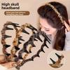 Leopard Pattern Hair Hoops Wave Comb Plush Teethed Hairband Sweet Headwear  for Women