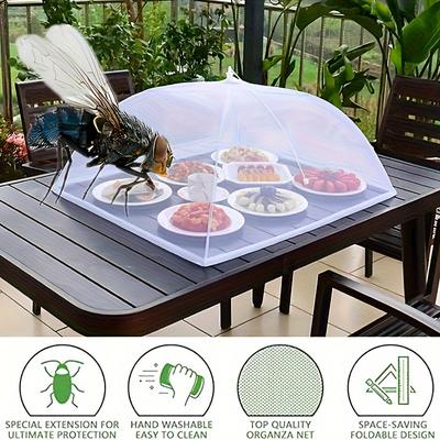 Mesh Food Cover for Plates,Folding Versatile Outdoor Dining Protector, Washable and Removable, Insect-Resistant for Camping and Restaurant Use