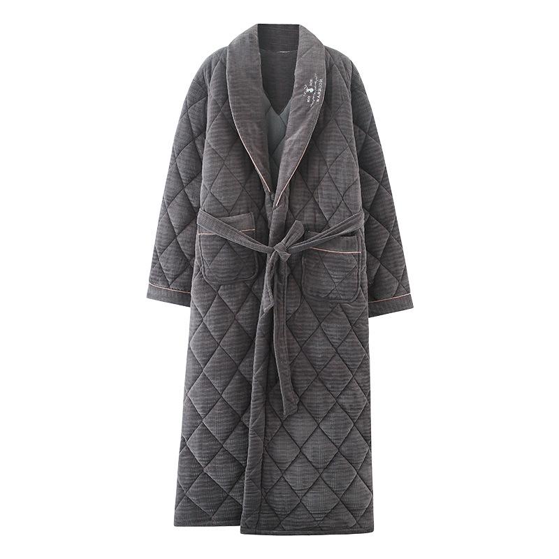 

Чоловіча дуже довга стьобана фланелева зимова піжама та флісовий халат з підкладкою XL (140-160 lbs)