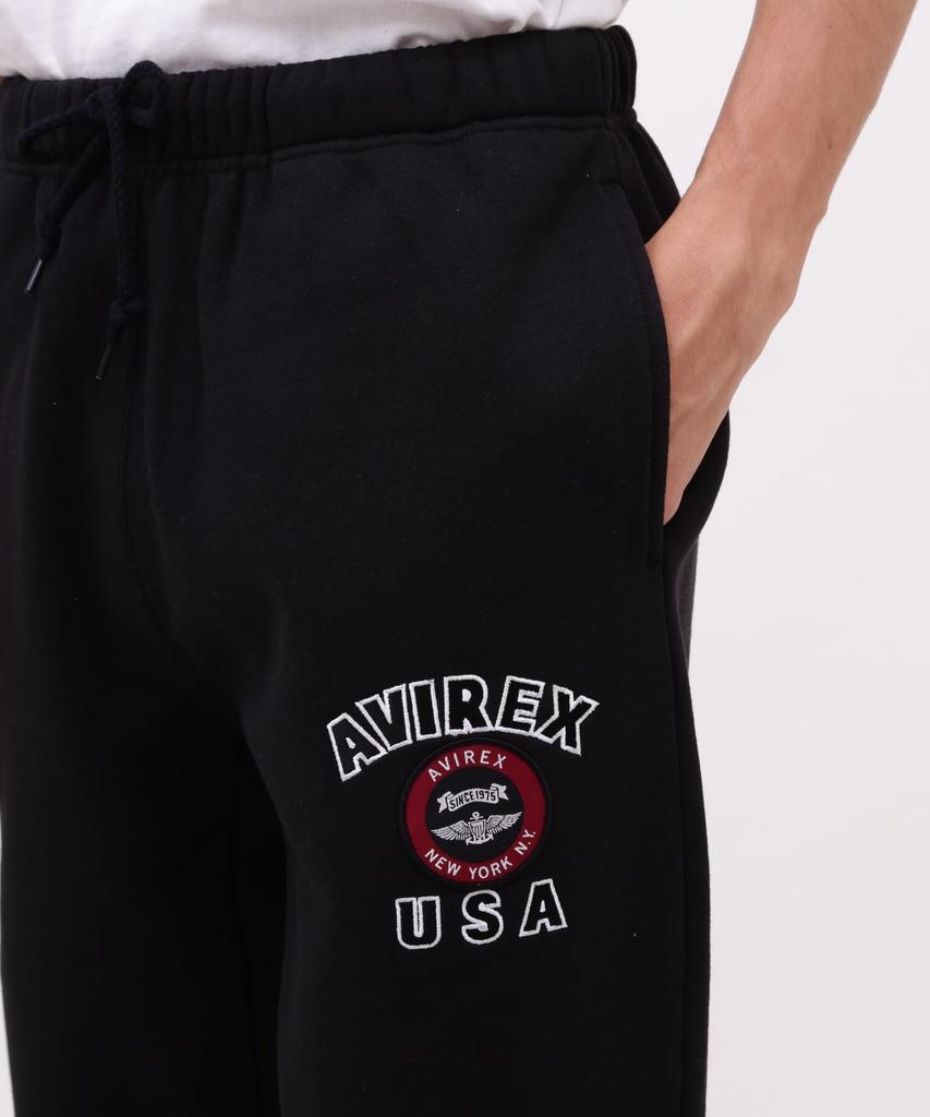 Avirex Varsity Logo Sweat Size Pants, Men's, M, 010, Black, 783-4910004