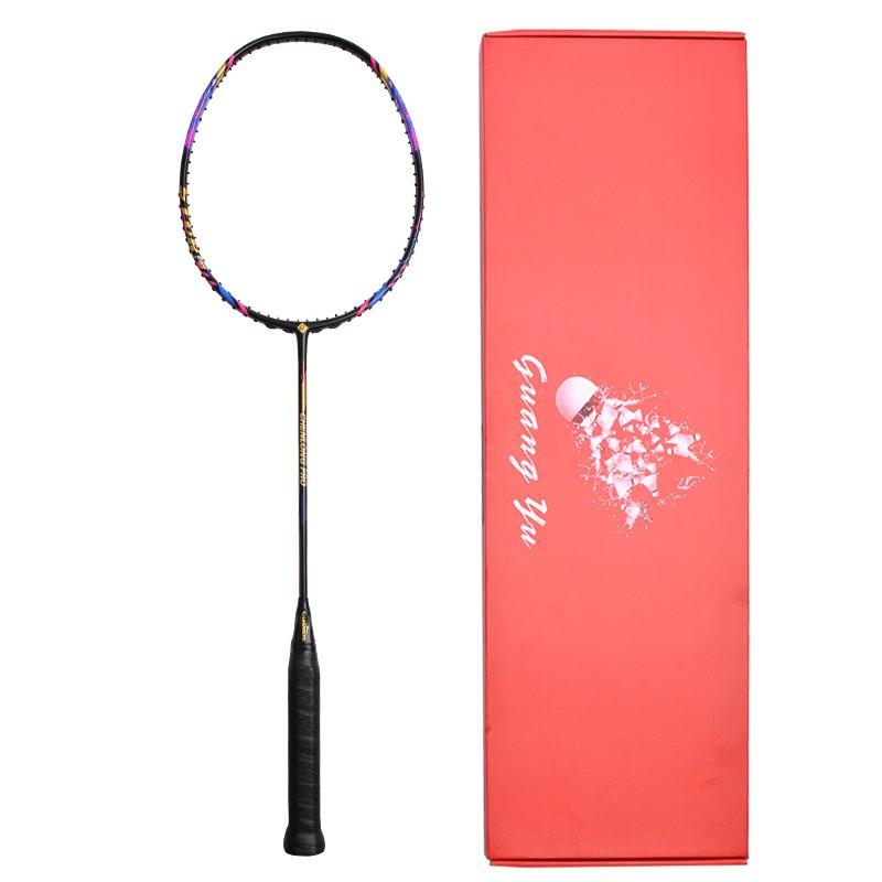 Full Carbon Fiber Badminton Racket Beginners Lightweight 80-84g Pre-strung 24lbs G5 Grip Outdoor Training Recreation