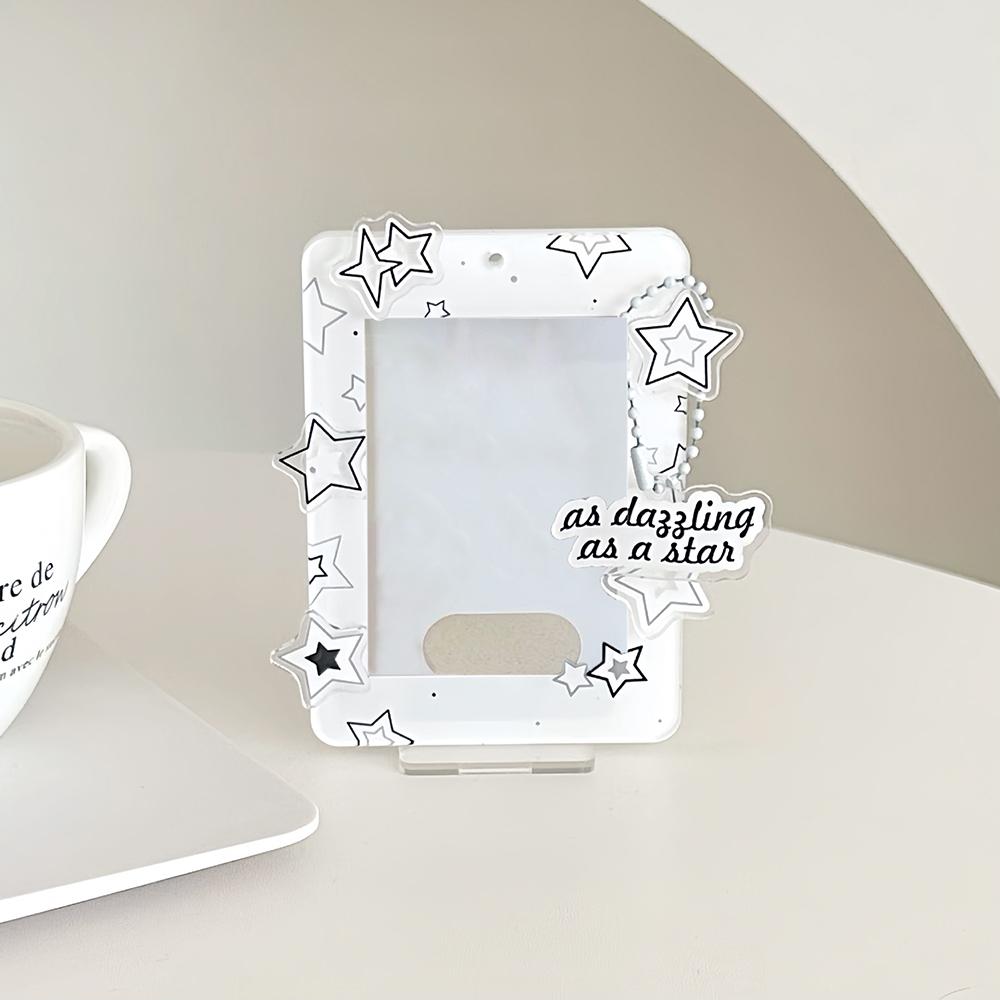 3inch Cute Photo Holder Card Display Stand Acrylic Card Sleeve Photocard Frame Desktop Decor Photo Protection Rotatable Sweet