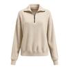 Autumn Winter Multi-Wear Half-Zip Knit Sweater with Zipper Collar for Women