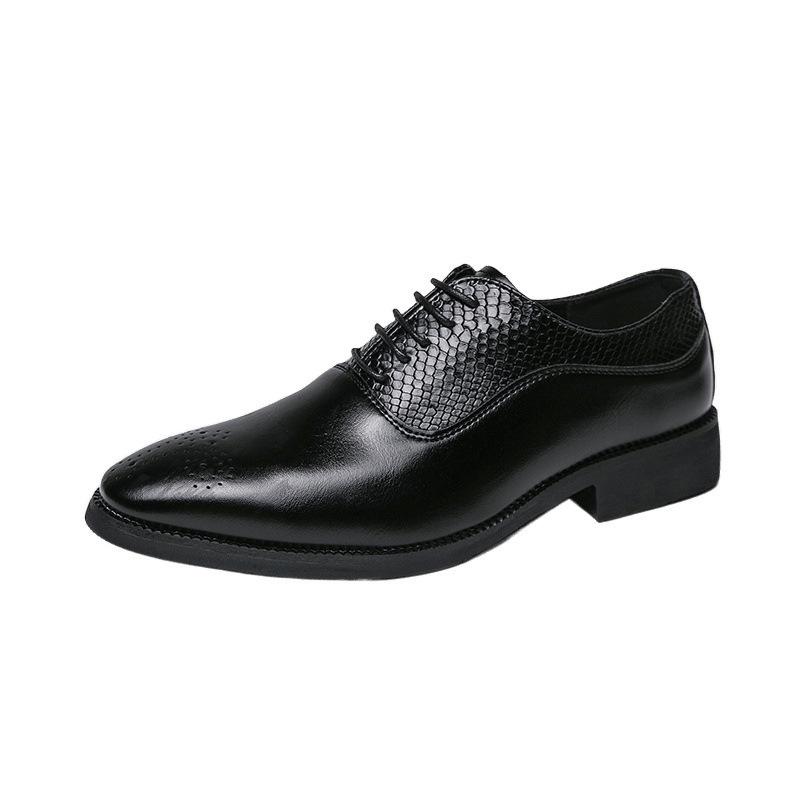 Men's British Patchwork Loafers - Large Size Flower Leather Formal Casual Shoes