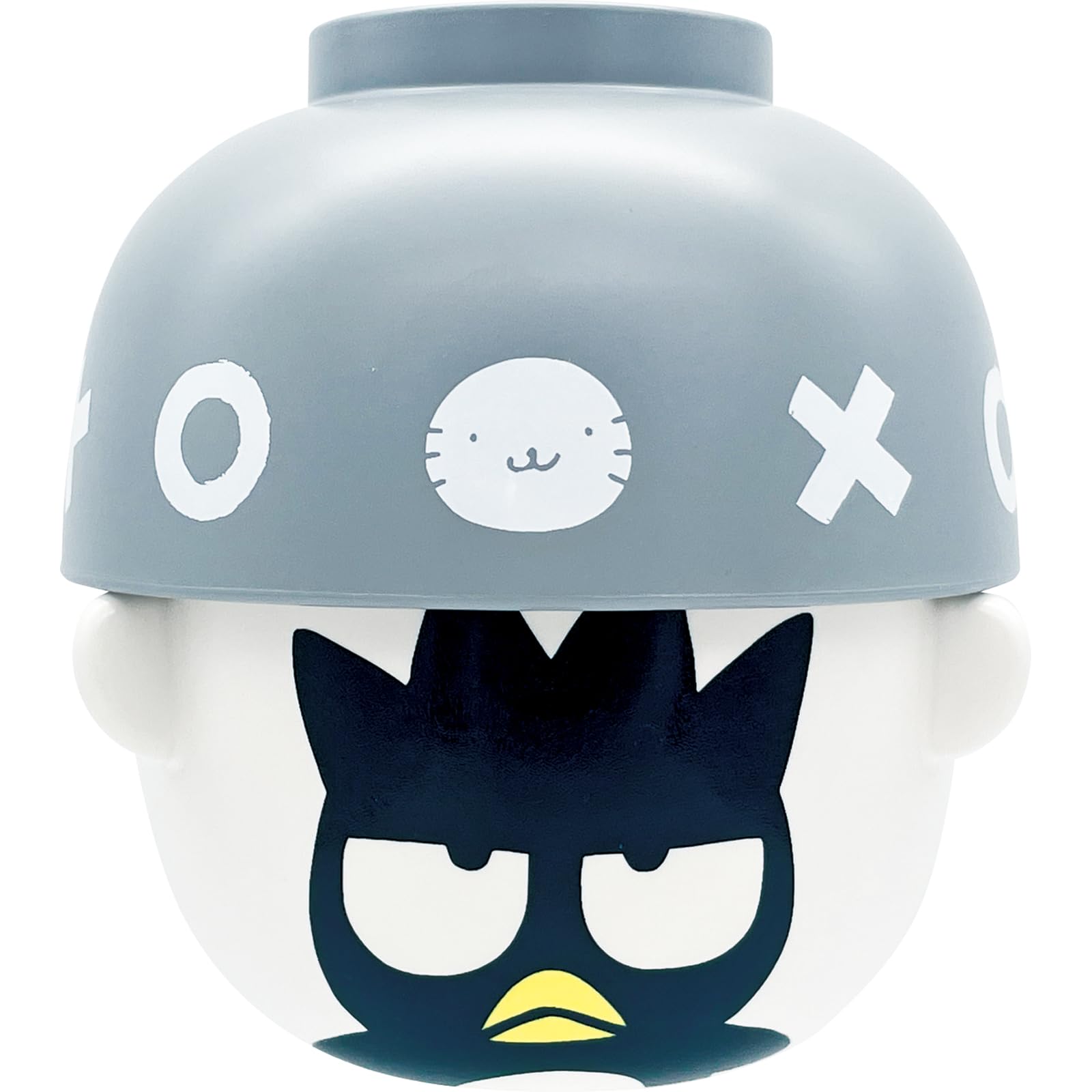 

Sanart Sanrio Мини-набор посуды Включает суповую миску и рис Штабелируемый для компактности Идеально подходит для дня рождения Сделано в Продукт Badtz-Maru (10x6 см, 200 мл) - серый