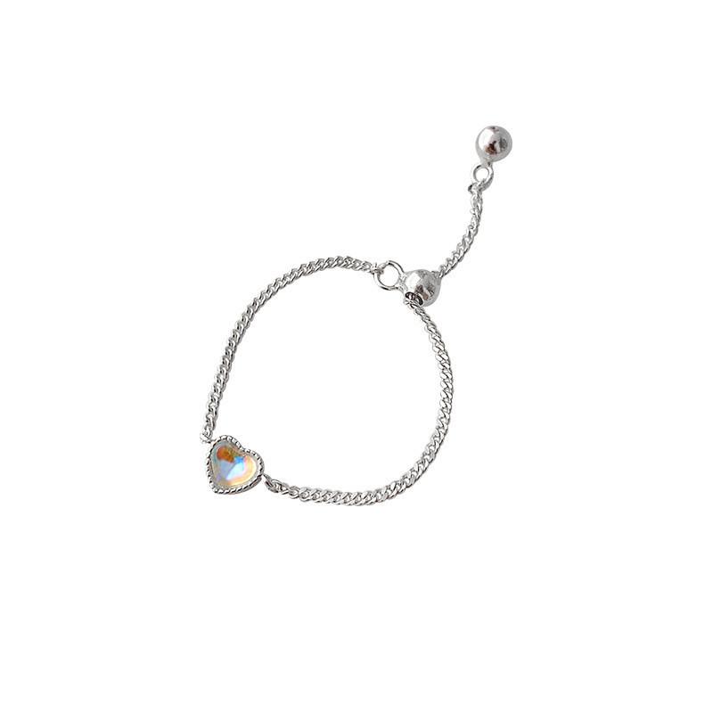 

Trendy Artselect Love Moonstone Ring With Colorful Gradient Zircon Oval Bare Chain Fashion Personalized