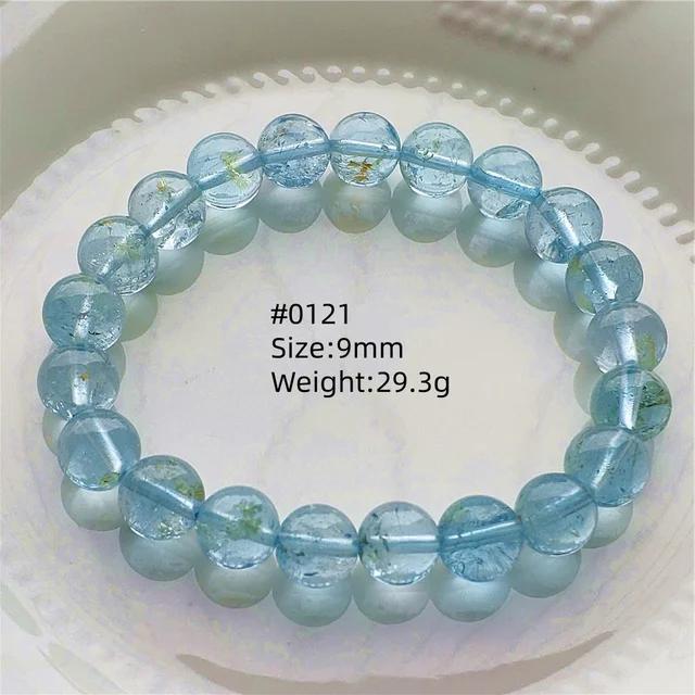 Natürlicher Blauer Topas Klare Runde Perlen Trendiges Unisex Armband Schmuck Party Geschenk 7mm 8mm AAAAAA