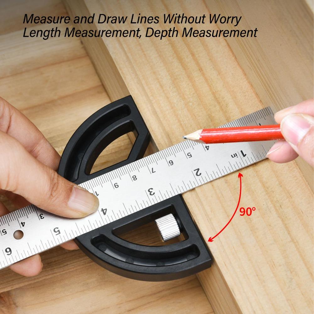 12-Inch Carpentry Angle Ruler 0-180 Degrees Adjustable Protractor Square  Woodworking