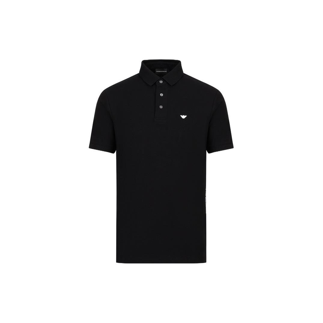 Emporio Armani Ss23 Solid Color Logo Print Straight Casual Short Sleeve Polo Shirt Men Polo Shirts Black 3R1F67-1JCYZ-0093 S