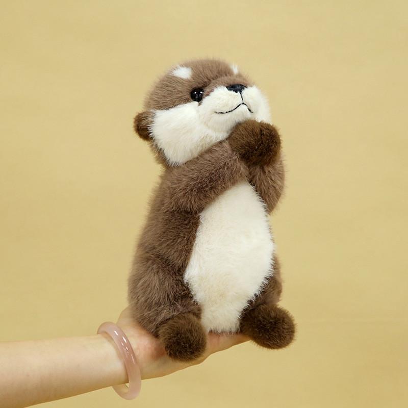Soft Plushie Otter Rabbit Fur Stuffed Toy With Pp Cotton Filling For Room Kids