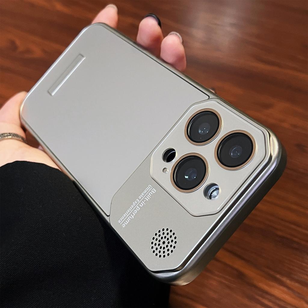 Suitable for Apple 16PROMAX Borderless Scented Phone Case, Apple 15 Metal Anti-drop Protective Case Creative Version 14
