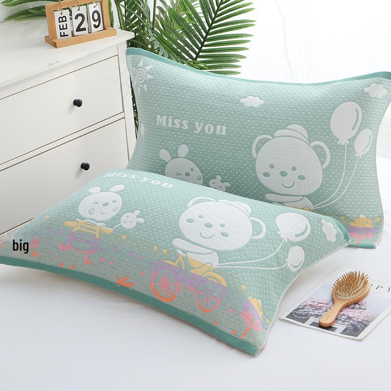 Three-Layer Gauze Cotton Pillowcases: Dirt-Resistant, Mite-Proof, Soft, Thickened, No Pilling or Shedding.