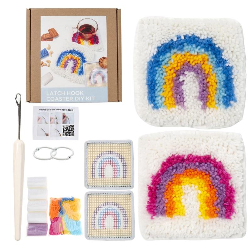 

Latch Hook Kits with Printed Canvas 6X6 Inch Handmade Arts Coaster Festival Gift 1