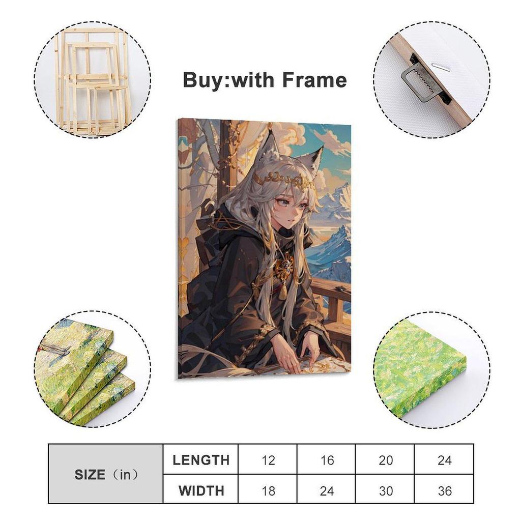 Koi Fish Living Room Wall Art: Frameless High-Definition Canvas Painting