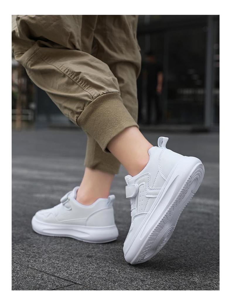 Boys' 2024 White Breathable Campus Sneakers - Casual Autumn Sports Shoes for Kids