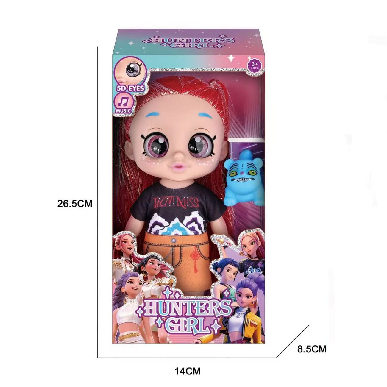 

Newest Musical Witch Hunter Doll, 5D Stereoscopic Eyes Witch Hunter Doll, Blue Tiger Handmade Doll, Kids Educational Toy