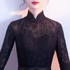 Black evening dress new dignified elegant dignified atmosphere dress socialites party thin medium and long