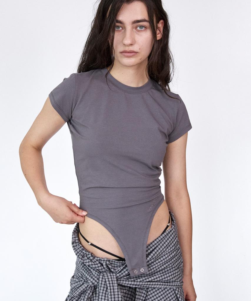 Holpeipeo Bodysuit Top (Purple Grey)