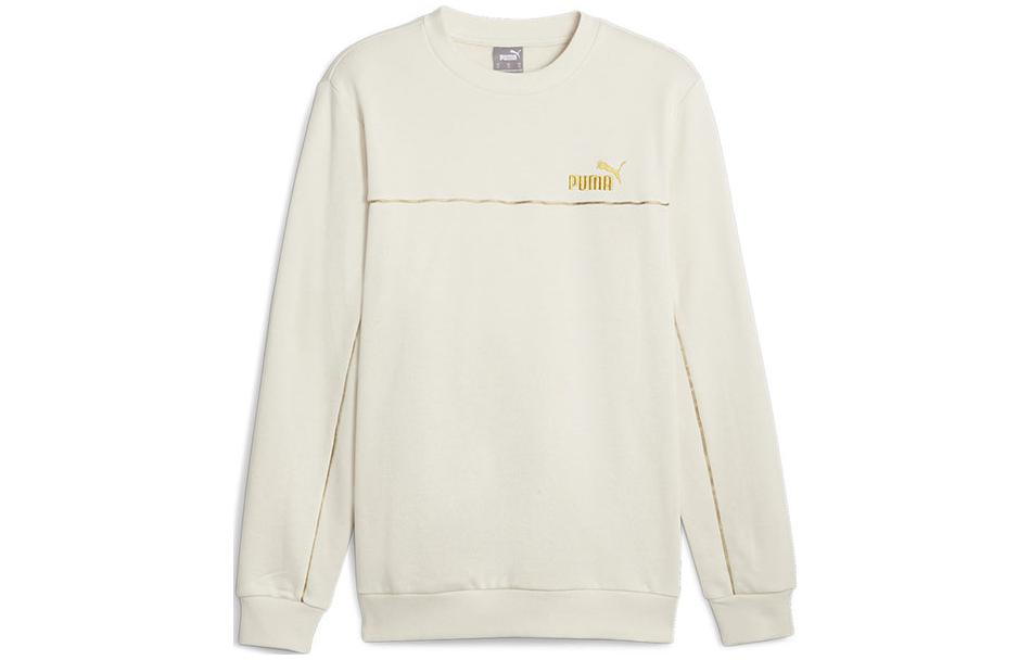PUMA ESS Sweatshirts Men s Ecru Crew Neck Thickened Regular 680140-87 M