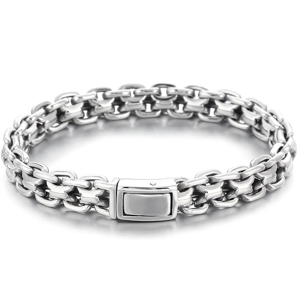 

Men s High Polished 316L Stainless Steel Bracelet 20MM Wide 23CM Long Horsewhip Style Link Chain Man Bracelet Jewelry Accessory 22cm серебряный