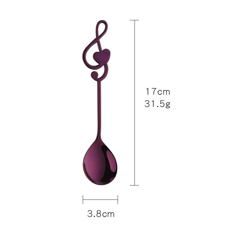 1pc 304 stainless steel note heart-shaped spoon coffee dessert spoon children's large dining spoon
