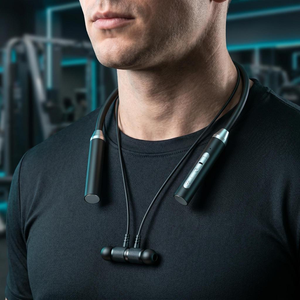Wireless Bluetooth 5.2 Neckband Earphones Magnetic Sports Waterproof TWS Earbuds Blutooth Headset With Microphone Mic