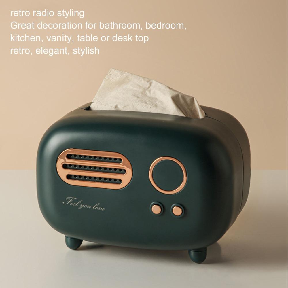 Retro Tissue Box Rectangular Tissue Storage Box Tissue Holders Paper Organizer Home Office