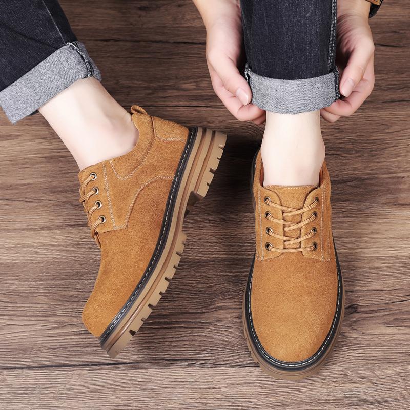 Casual men's thick soled leather shoes Fashionable minimalist design style Outdoor leisure walking office party youth shoes