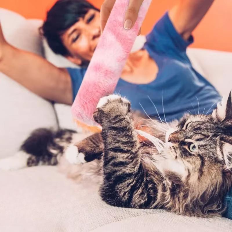 Plush Gradient Pillow Toy Cat Biting Cat Teaser Teeth Grinding Rod Catnip Soft Bite Resistant Bolster Pet Companion Toy Supplies