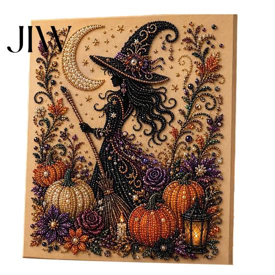 Dekoracyjne Zestawy Sztuki z Pereł Halloweenowy Duch Faux Zestaw DIY, Straszny 3D Zestaw DIY z Koralików Malowanie Rzemiosło, Gotycka Ściana dla Dorosłych Początkujących Trwałe Dekoracje