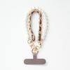 Women Short Wrist Pearl Chain Phone Lanyard Metal Buckle