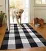 Cotton Orange and Black Plaid Rug Ft Fall Outdoor Front Door Mat for Mats Carpet Porch Entryway  Autumn Halloween Decorative