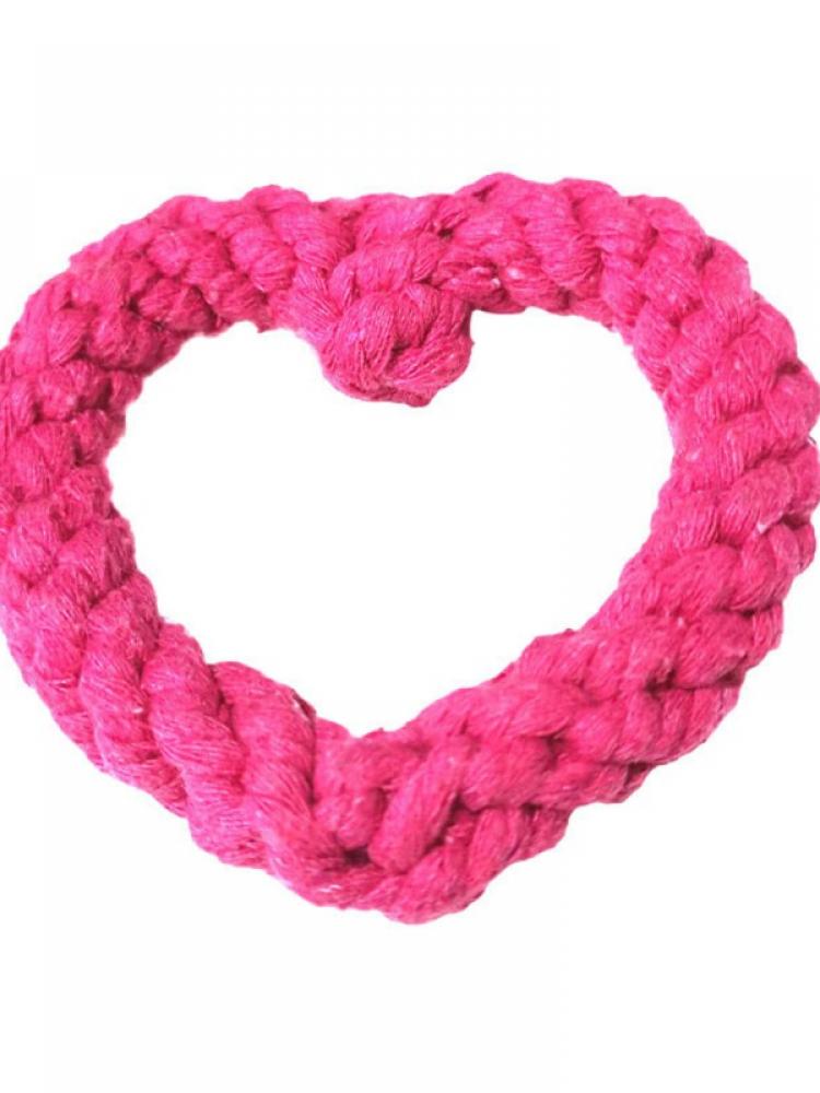 Herzförmiges, bissfestes Hundekauspielzeug aus Seil für kleine und große Hunde