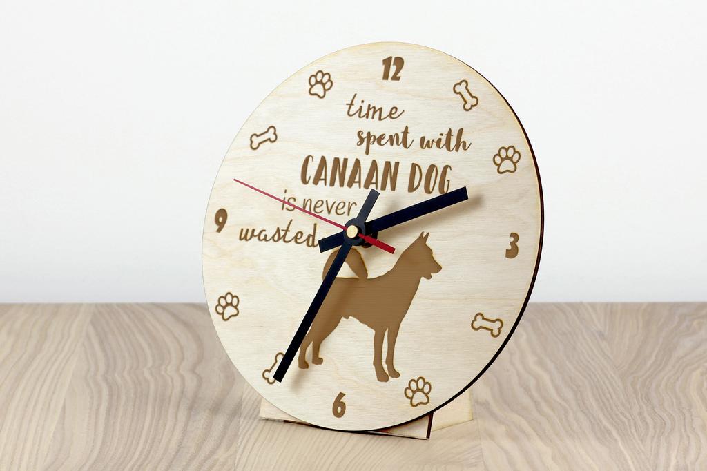 Canaan Dog - clock with dog, wooden clock with engraving, personalised clock by Art-Dog