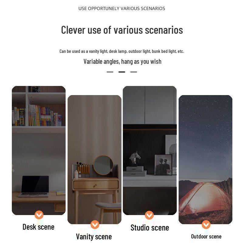 College Dorm LED Desk Lamp with Eye Protection and USB Charging