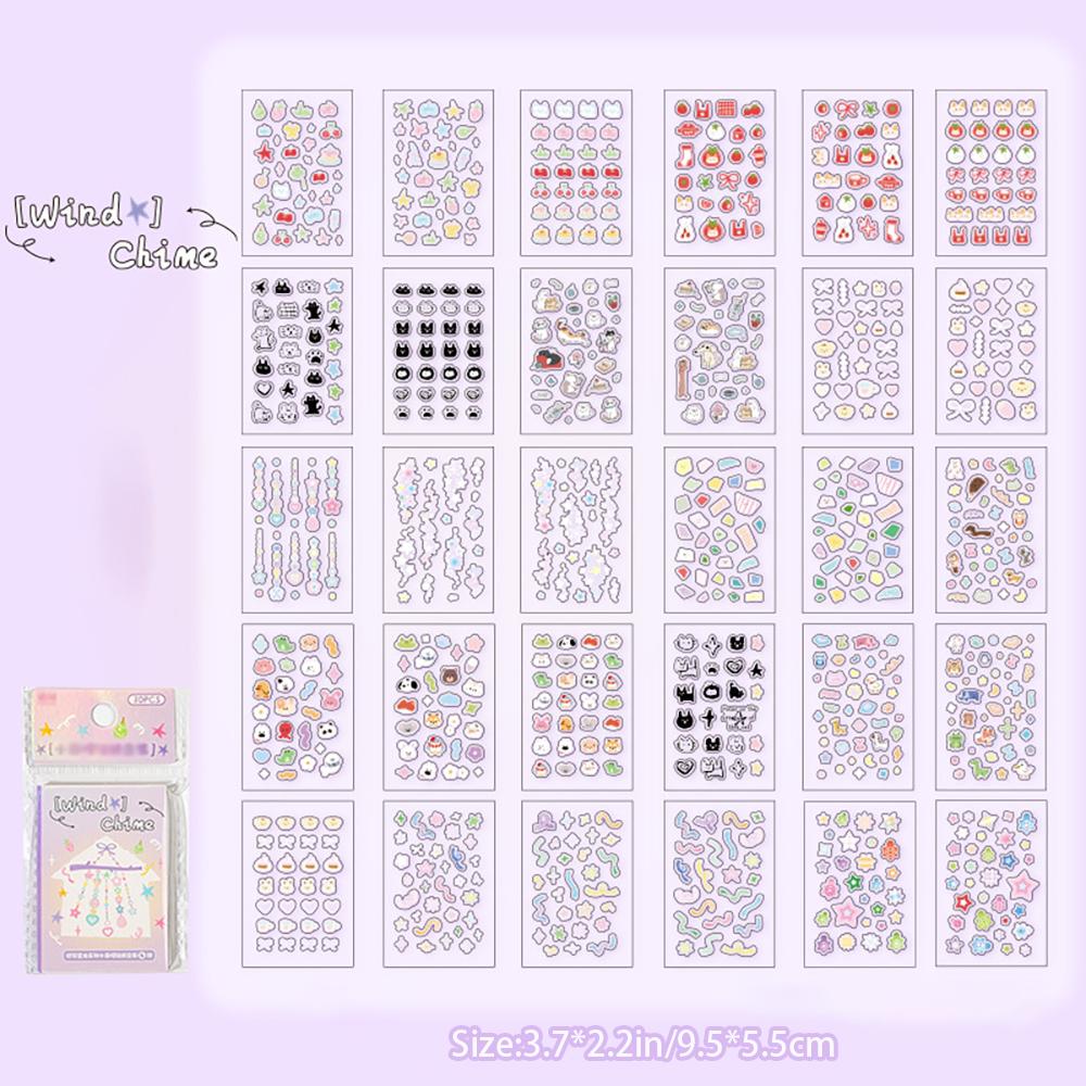 30 sheets Starlight Mini Sticker Book, Cute Doudouben Student Handbag Stickers, Nail DIY Decorative Stickers