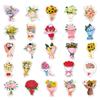 50-Sheet Fresh Flower Bouquet Cartoon Plant Journal Stickers for Scenery Decoration
