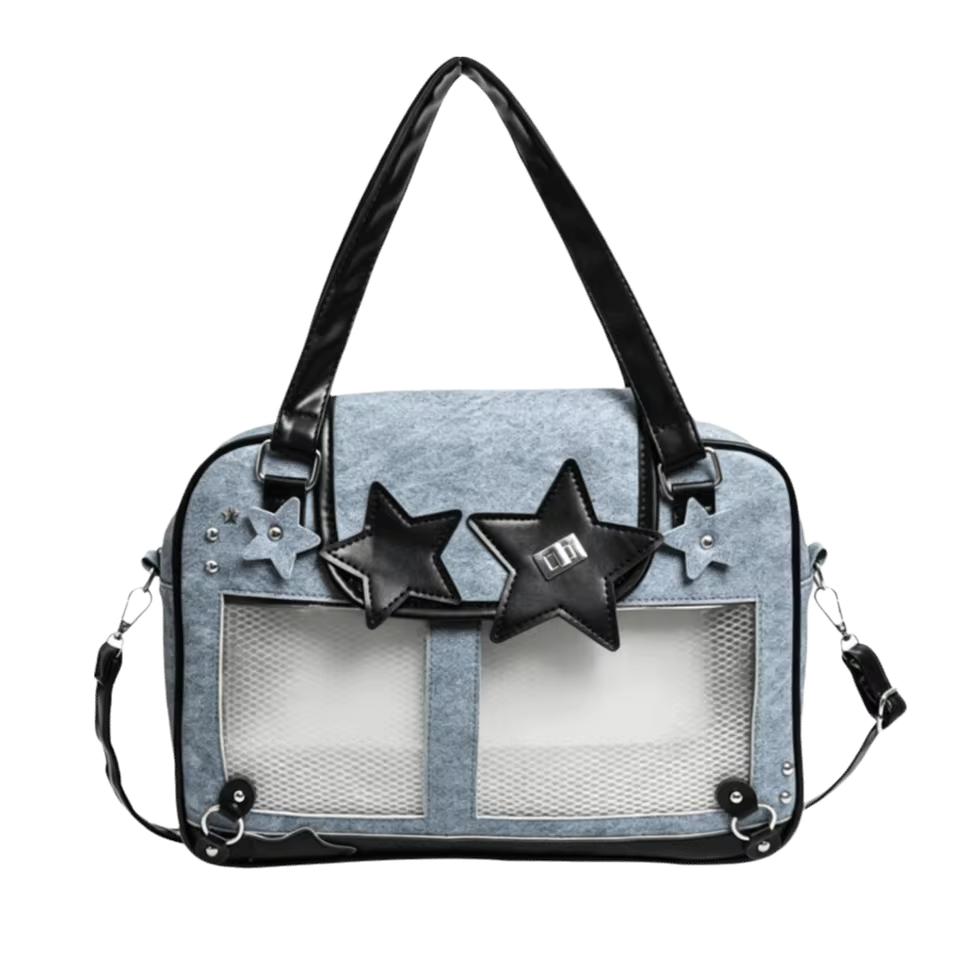Y2K Star Itabag Lolita Transparent Pocket Crossbody Bag Women DIY Display Shoulder Handbag