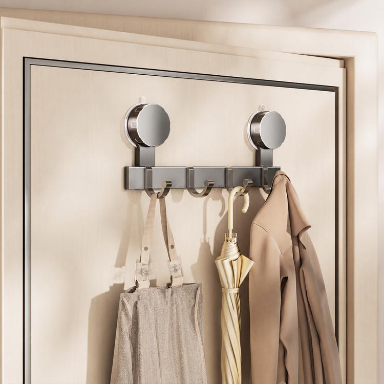 No-drill Door Back Vacuum Suction Cup Hooks Storage Rack