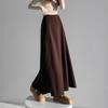 Cashmere Acetate A-Line High-Waist Skirt - Women's 2025 Autumn/Winter Fashion, Slimming Draped Umbrella Hem