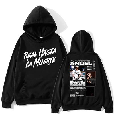 Rapper Anuel AA Real Hasta La Muerte Hoodie Men Women Hip Hop Vintage Sweatshirt Harajuku Fashion Oversized Fleece Tracksuits