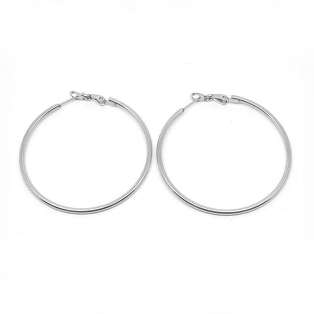 Fashion Simple Sterling Silver Hoop Earrings for Women Hypoallergenic Lightweight Large Big Thin Hoops Dangle Earrings