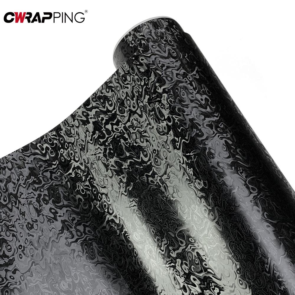 Car Stickers Metaverse Film Self Adhesive Stickers Black Forged Carbon Fiber Vinyl Wrapping for Motorcycle Car Accessories