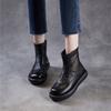 Johnature Genuine Leather Thick Soled Roman Women's Summer Boots Hollow-out Breathable Casual Mesh Short Boots