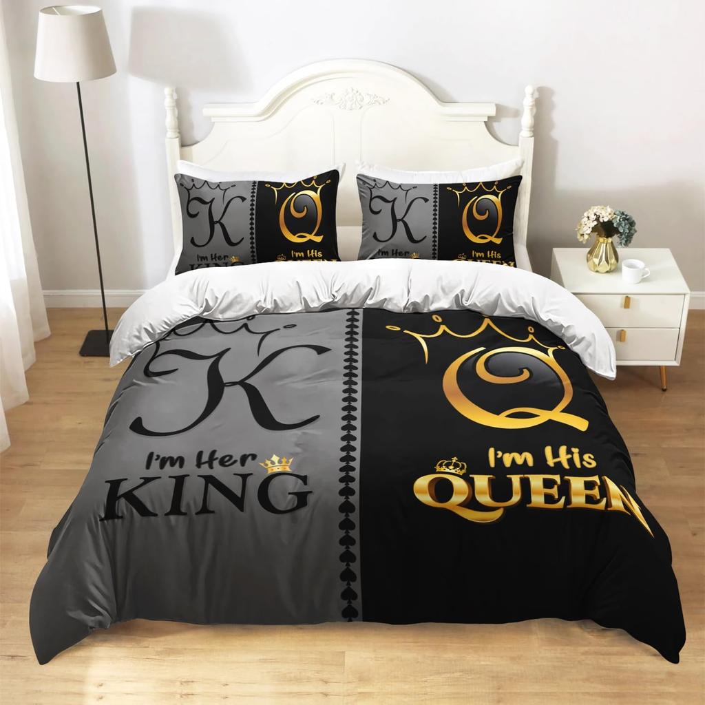 Comforter Romantic King And Queen Bedding Set Twin Full Comforter For Girls Teens Couple Lover Valentine'S Day Present