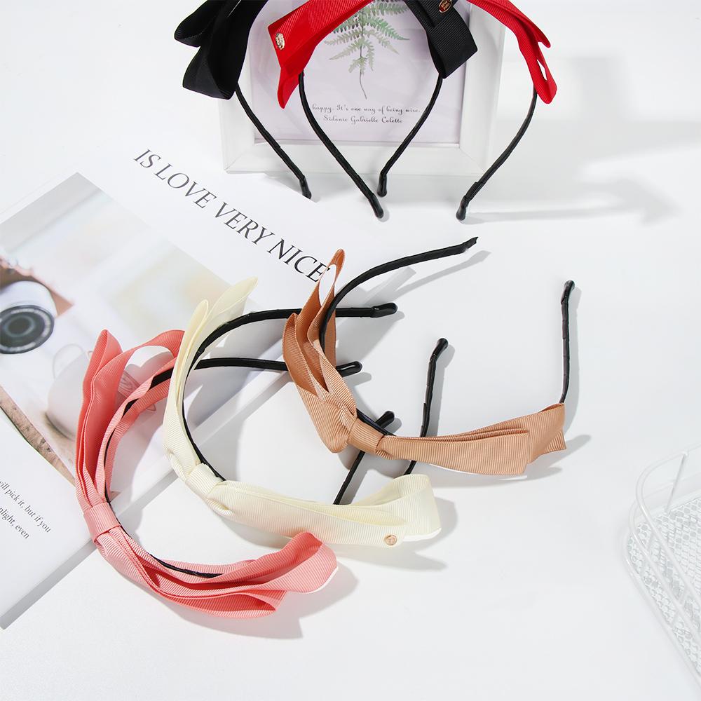 Accesorios para el cabello Dulce Vintage Lazo Bisel Adorno para la cabeza Diadema ancha Diadema Lazo Bandas para el cabello