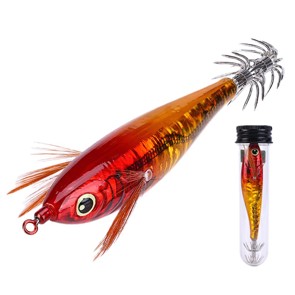 Fishing Squid Jigs Cuttlefish Lures Double-Layer Rust-Proof Luminous Shrimp Prawn Sleeve Jig Hooks for Saltwater Fishing