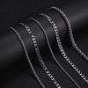 Basic Punk Stainless Steel Necklace for Men Women 60 Cm Long Rope Figaro Cuban Chain for Pendant Jewelry