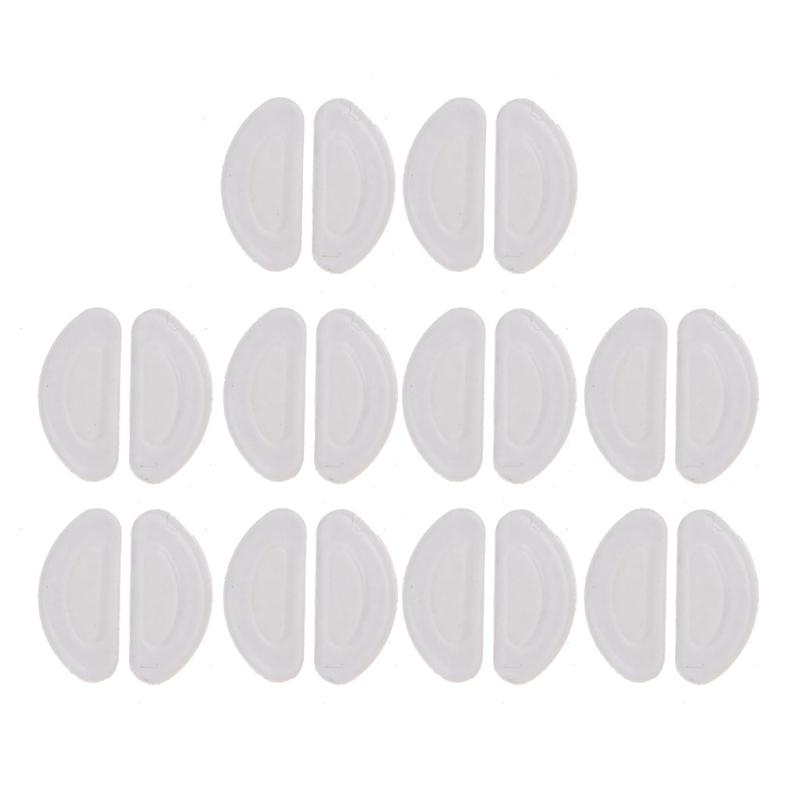 10 Pairs Adhesive Eye Glasses Nose Pads D Shape Stick On Anti-Slip Soft Silicone Adhesive Nose Pads Glasses Nose Pad Kit