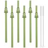 Christmas tree Borosilicate Glass Straw Reusable Drinking Straw with Brush for Milkshakes Cocktail Coffee Bar Accessories